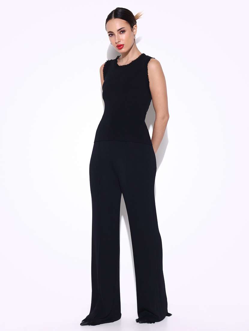 women solid top and trouser co-ord set - 21643305 -  Standard Image - 2