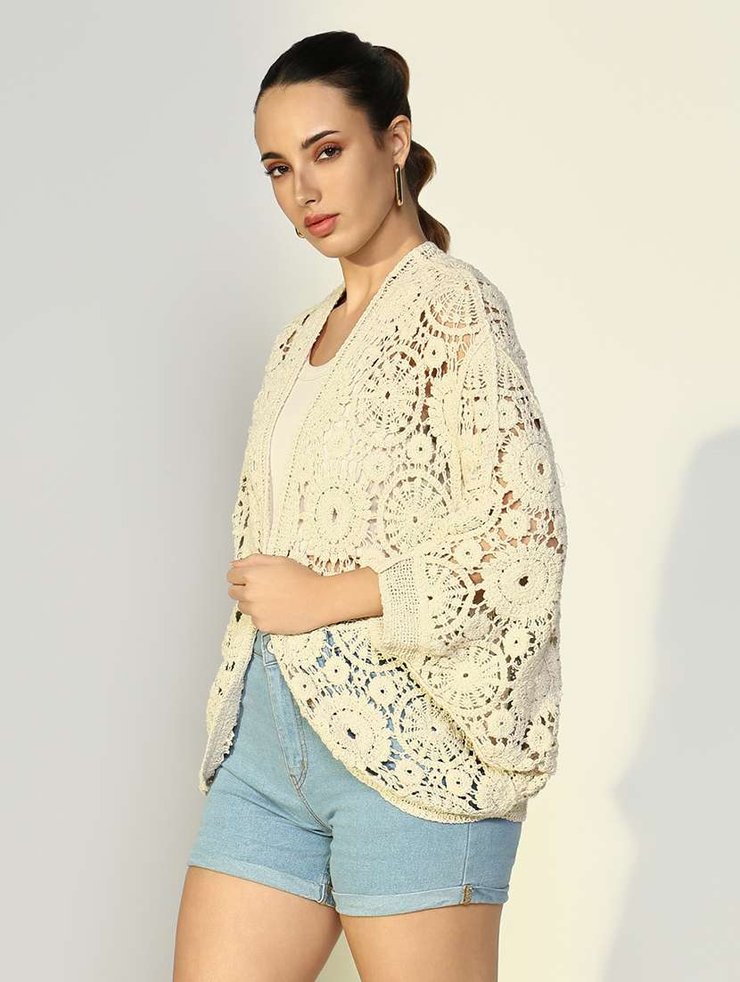 women crochet detailed shrug - 21643324 -  Standard Image - 2