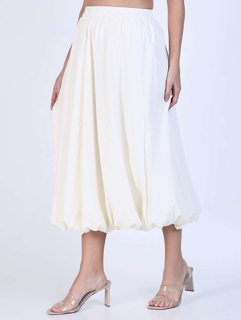 women solid high rise ballon skirt - 21643343 - Standard Image - 2