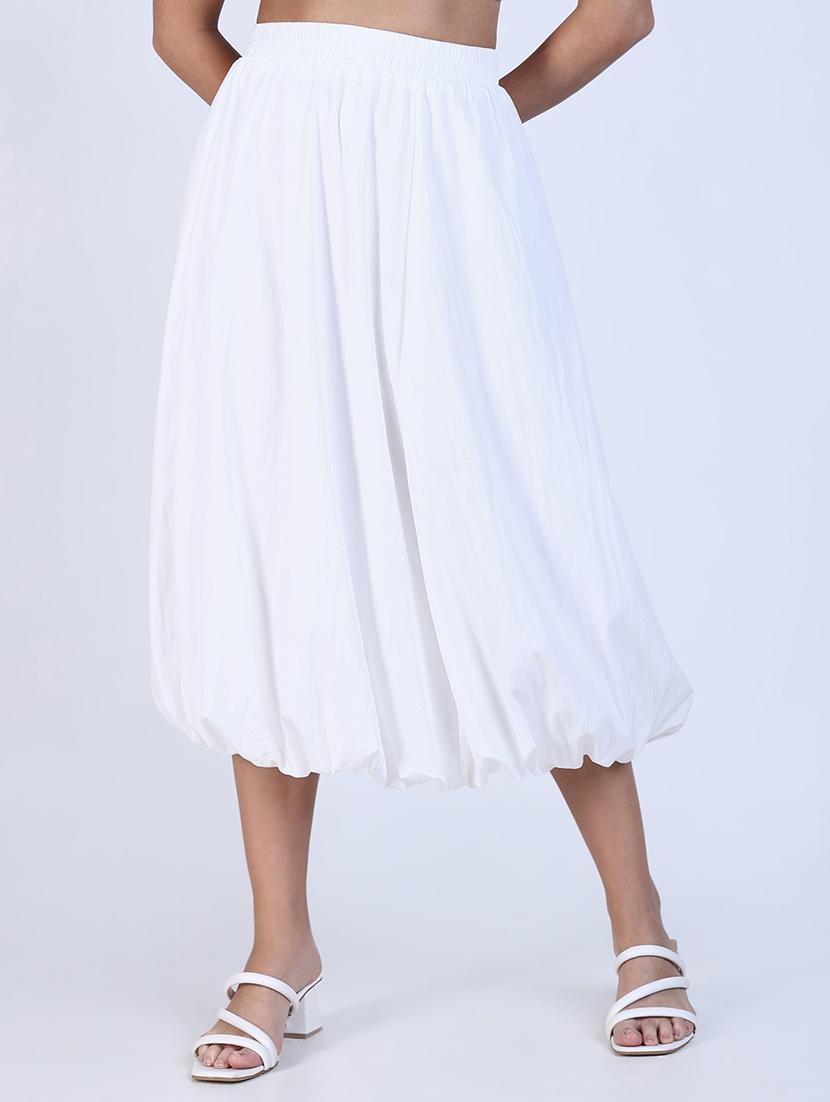 women solid high rise ballon skirt - 21643345 - Zoom Image - 0