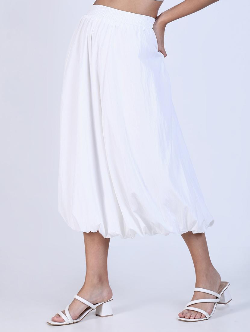 women solid high rise ballon skirt - 21643345 - Standard Image - 2