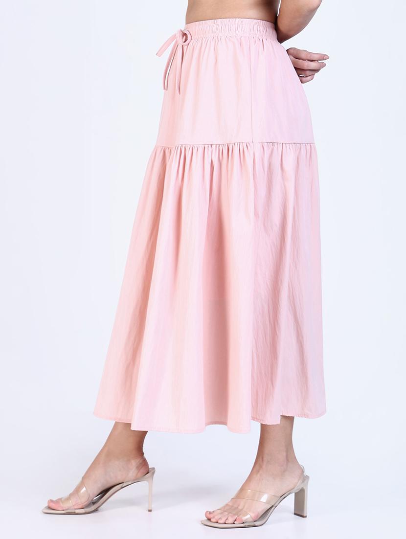 women solid high rise flared skirt - 21643347 - Standard Image - 2