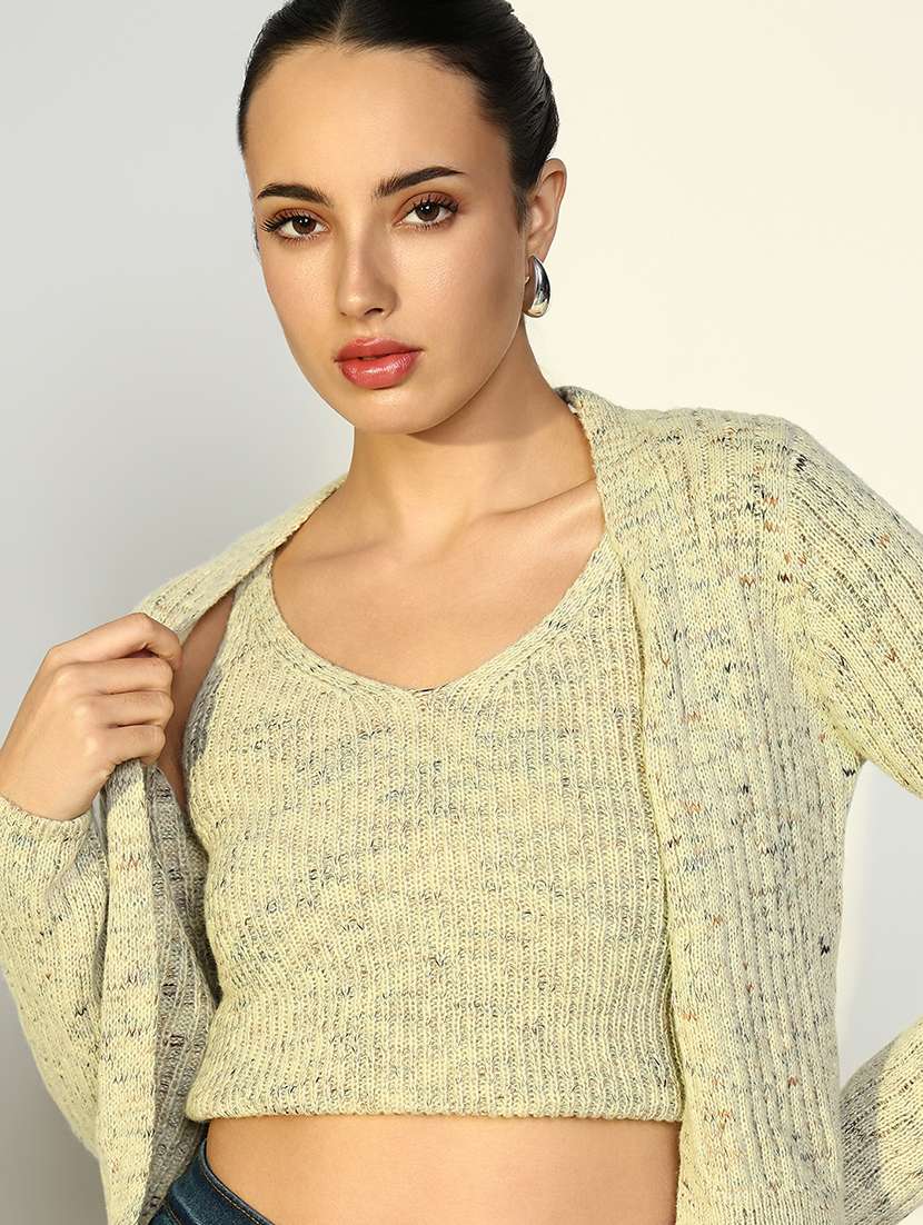 women self design sleeveless top with shrug - 21643376 - Standard Image - 7