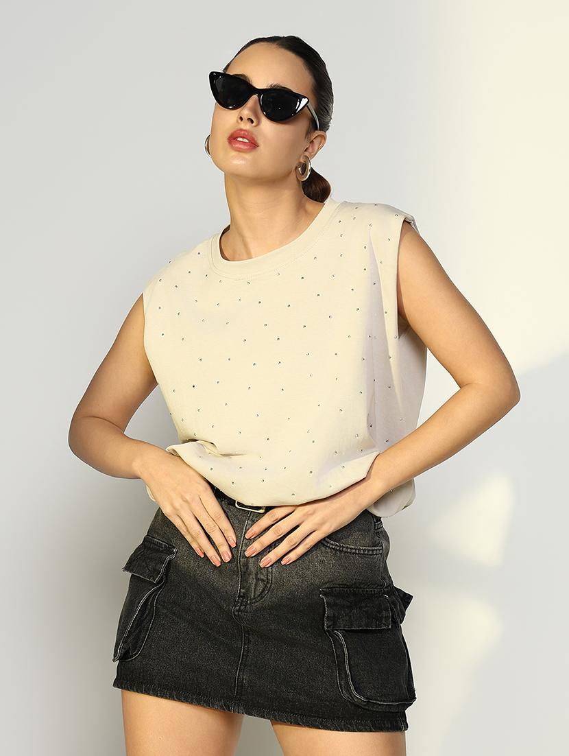 women embellsihed sleeveless regular top - 21643385 - Zoom Image - 0