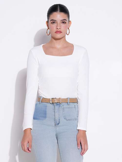women white solid long sleeve top - 21643399 -  Standard Image - 0