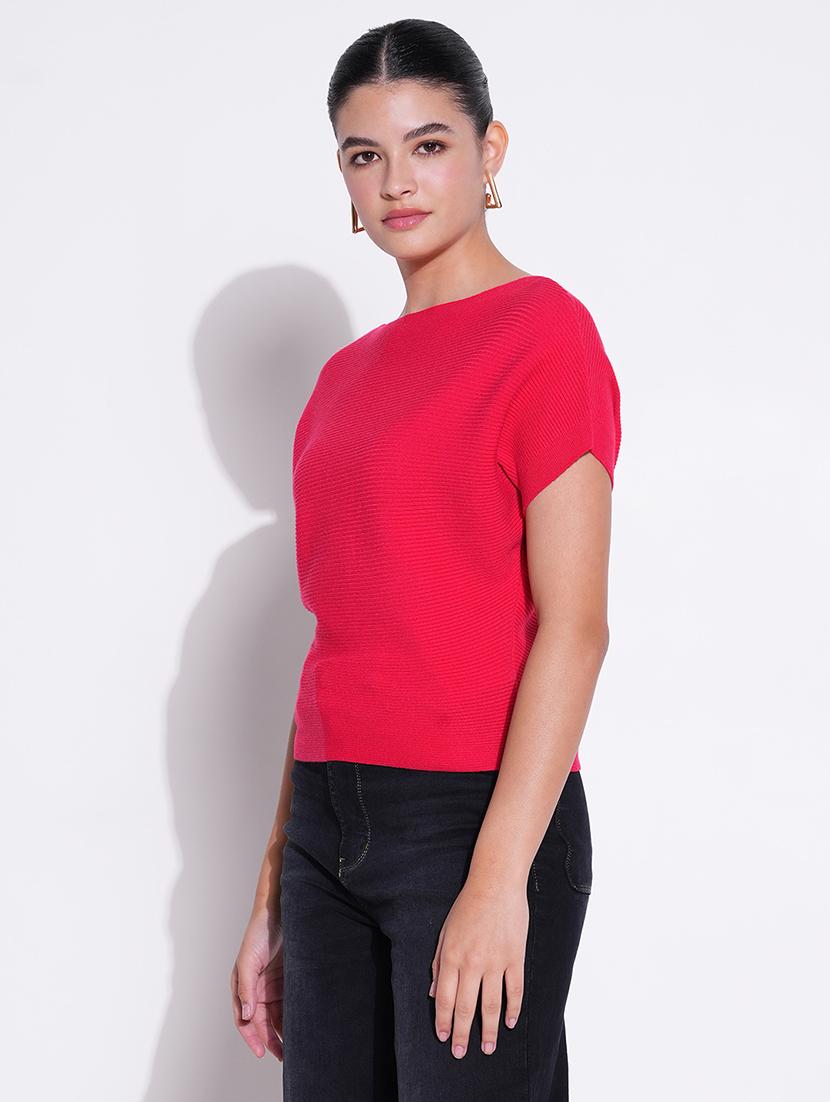 women solid short sleeves regular top - 21643423 - Standard Image - 2