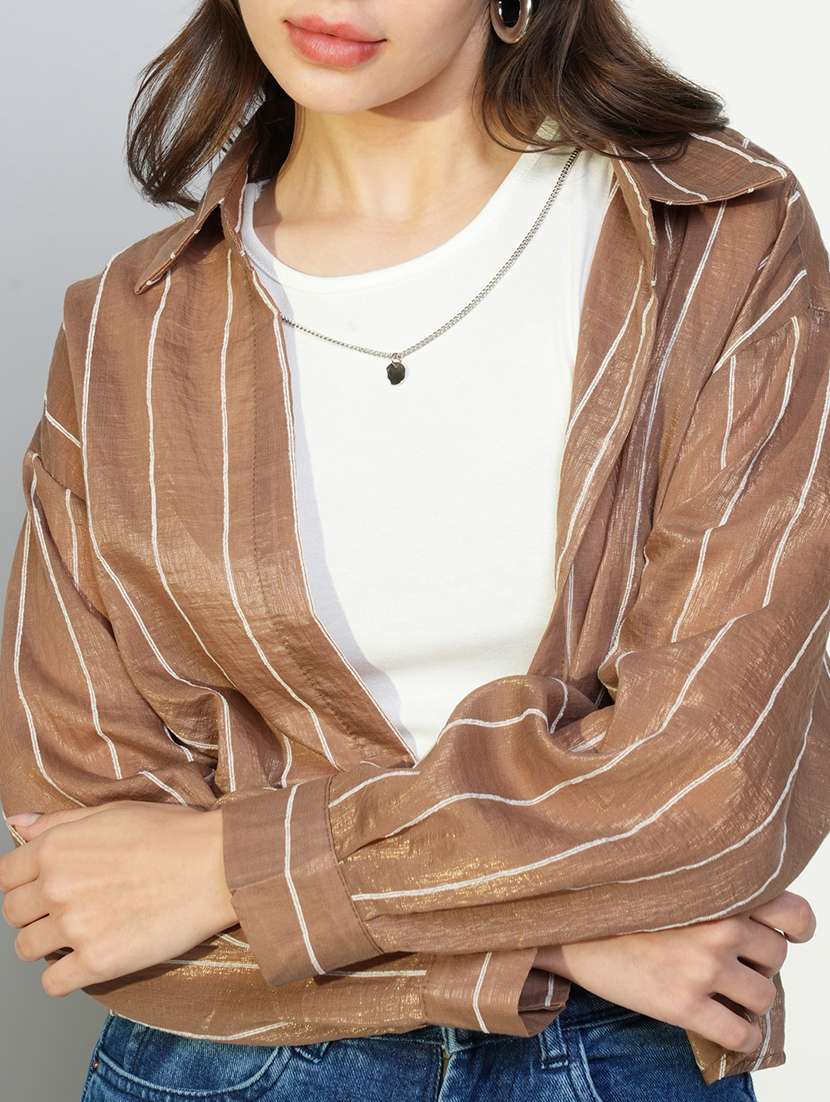 women white solid top with long sleeves shirt  - 21643430 -  Standard Image - 7