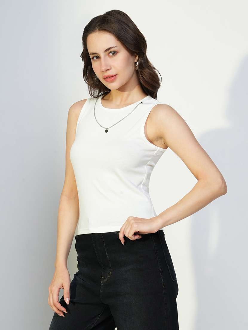 women white solid top with long sleeves shirt - 21643431 - Standard Image - 2