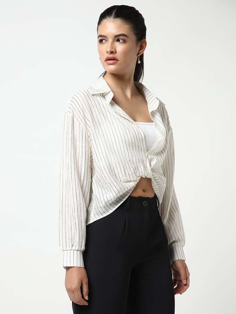 women stripes long sleeve shirt - 21643523 -  Standard Image - 2
