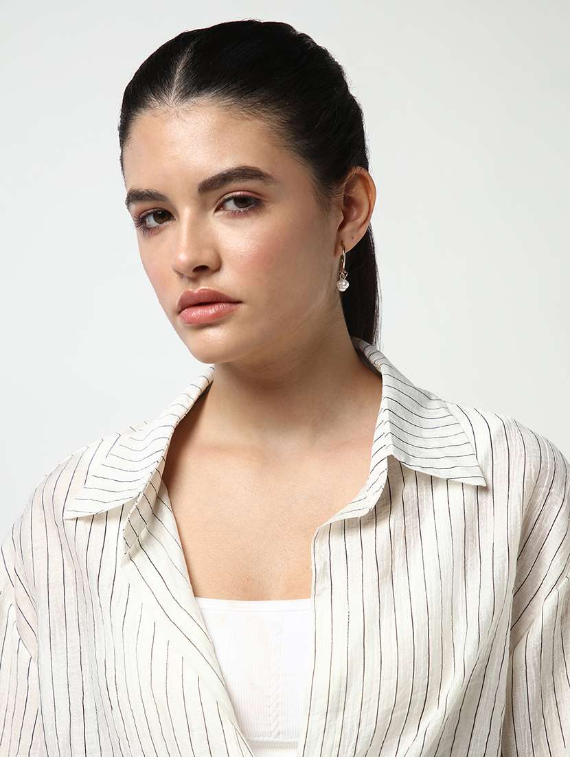 women stripes long sleeve shirt - 21643523 -  Standard Image - 7