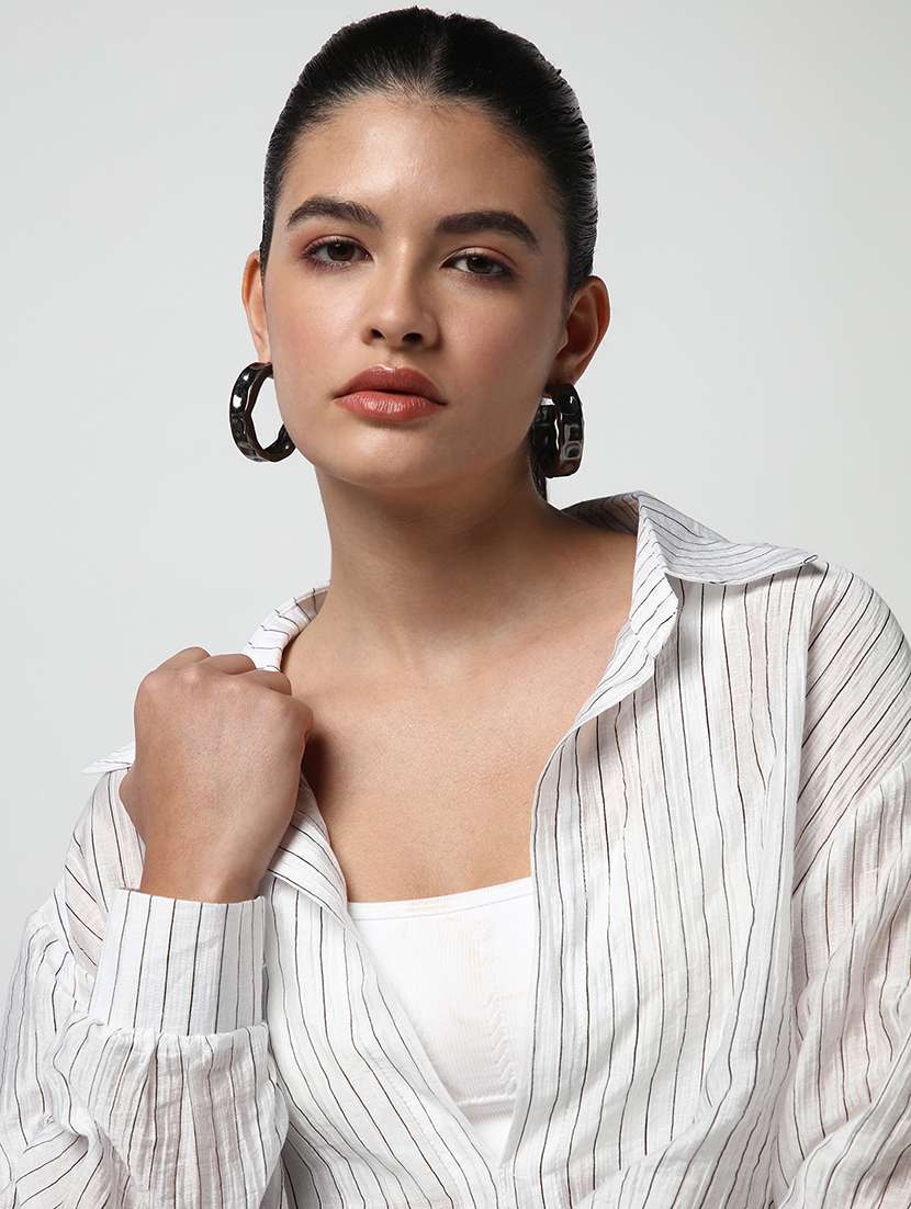 women stripes long sleeve shirt - 21643524 -  Standard Image - 7