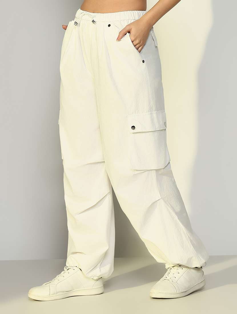 women solid high rise cargos  - 21643531 -  Standard Image - 2