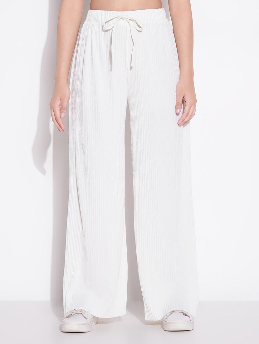 women solid high rise wide leg trouser - 21643539 - Zoom Image - 0