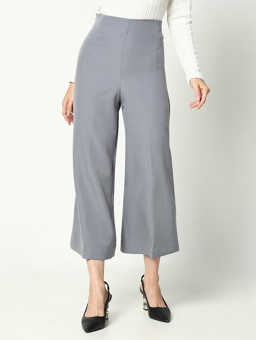 women solid high rise culottes - 21643553 - Zoom Image - 0