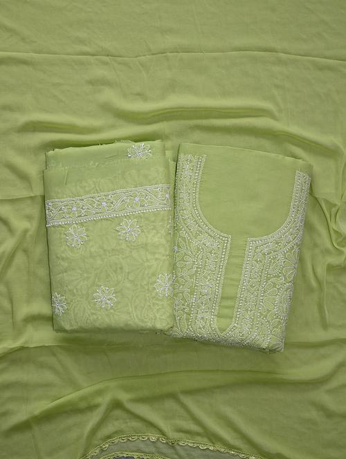 women chikankari work unstitched suit set - 21643598 - Standard Image - 0