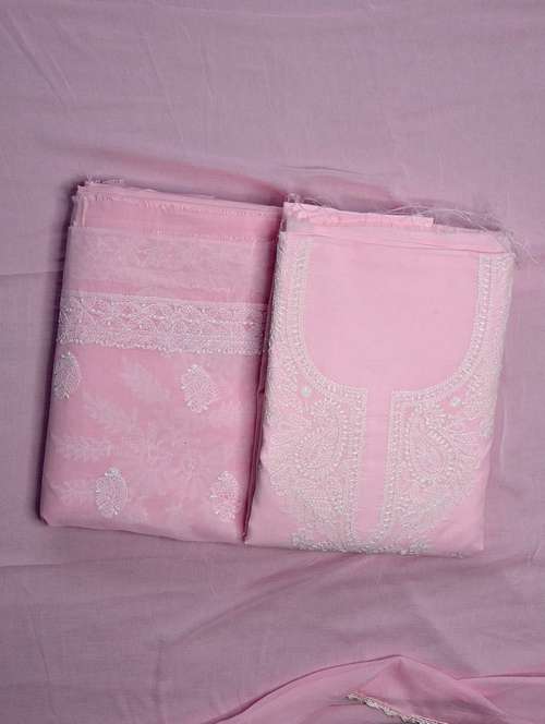 women chikankari work unstitched suit set - 21643602 - Standard Image - 0