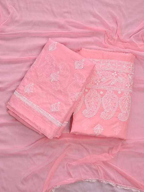 women chikankari work unstitched suit set - 21643610 - Standard Image - 0