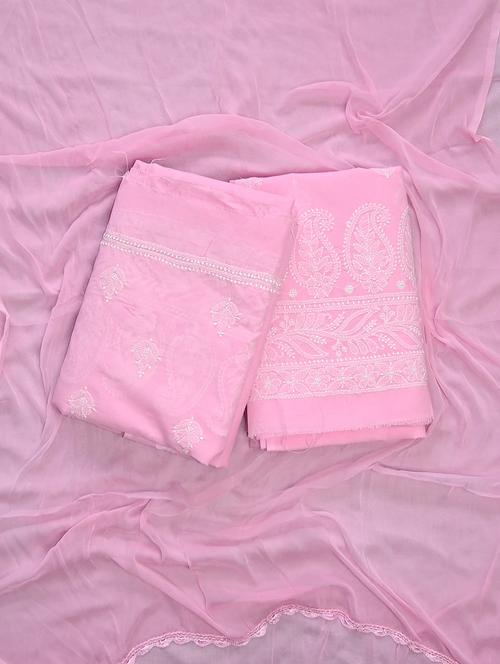 women chikankari work unstitched suit set - 21643611 - Standard Image - 0