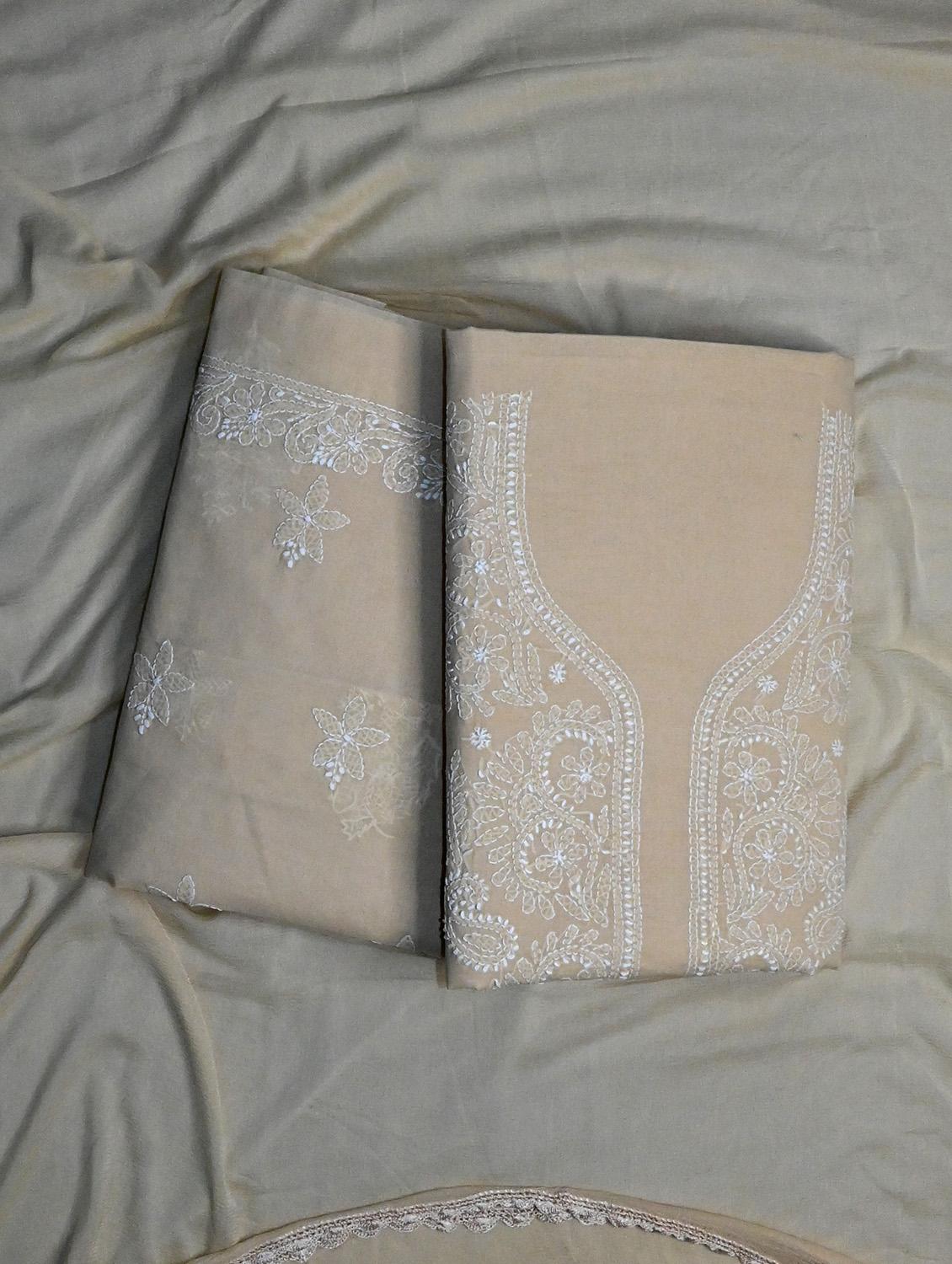 women chikankari work unstitched suit set - 21643617 - Zoom Image - 0