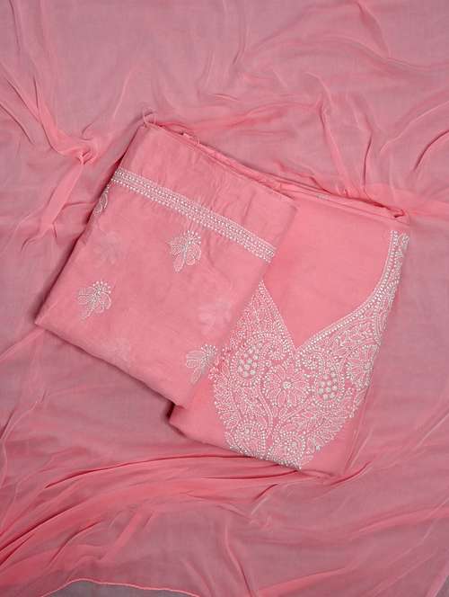 women chikankari work unstitched suit set - 21643618 -  Standard Image - 0