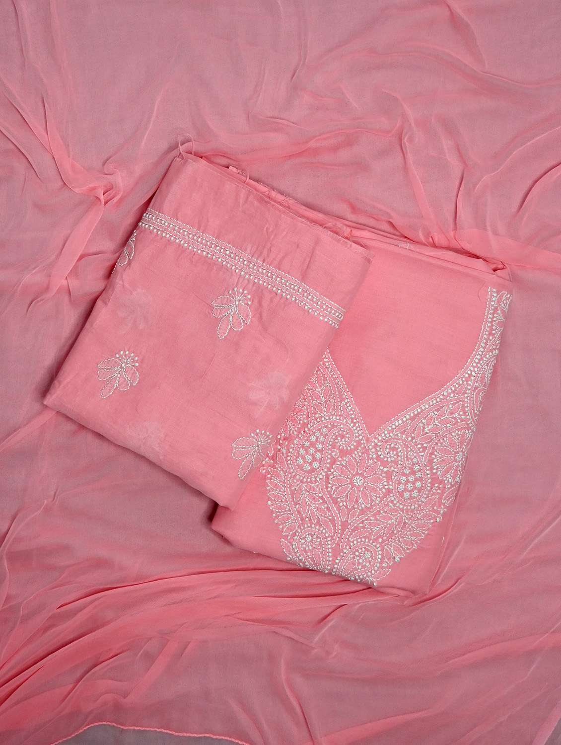 women chikankari work unstitched suit set - 21643618 -  Zoom Image - 0