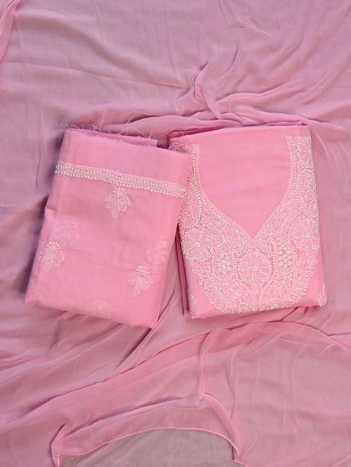 women chikankari work unstitched suit set - 21643620 - Standard Image - 0