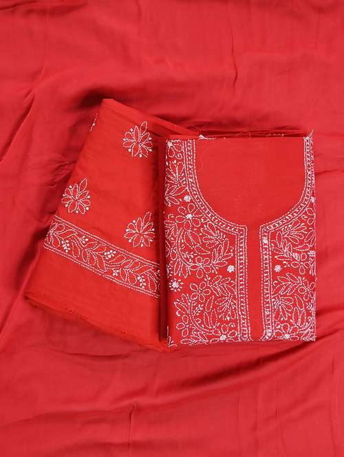 women chikankari work unstitched suit set - 21643642 - Standard Image - 0