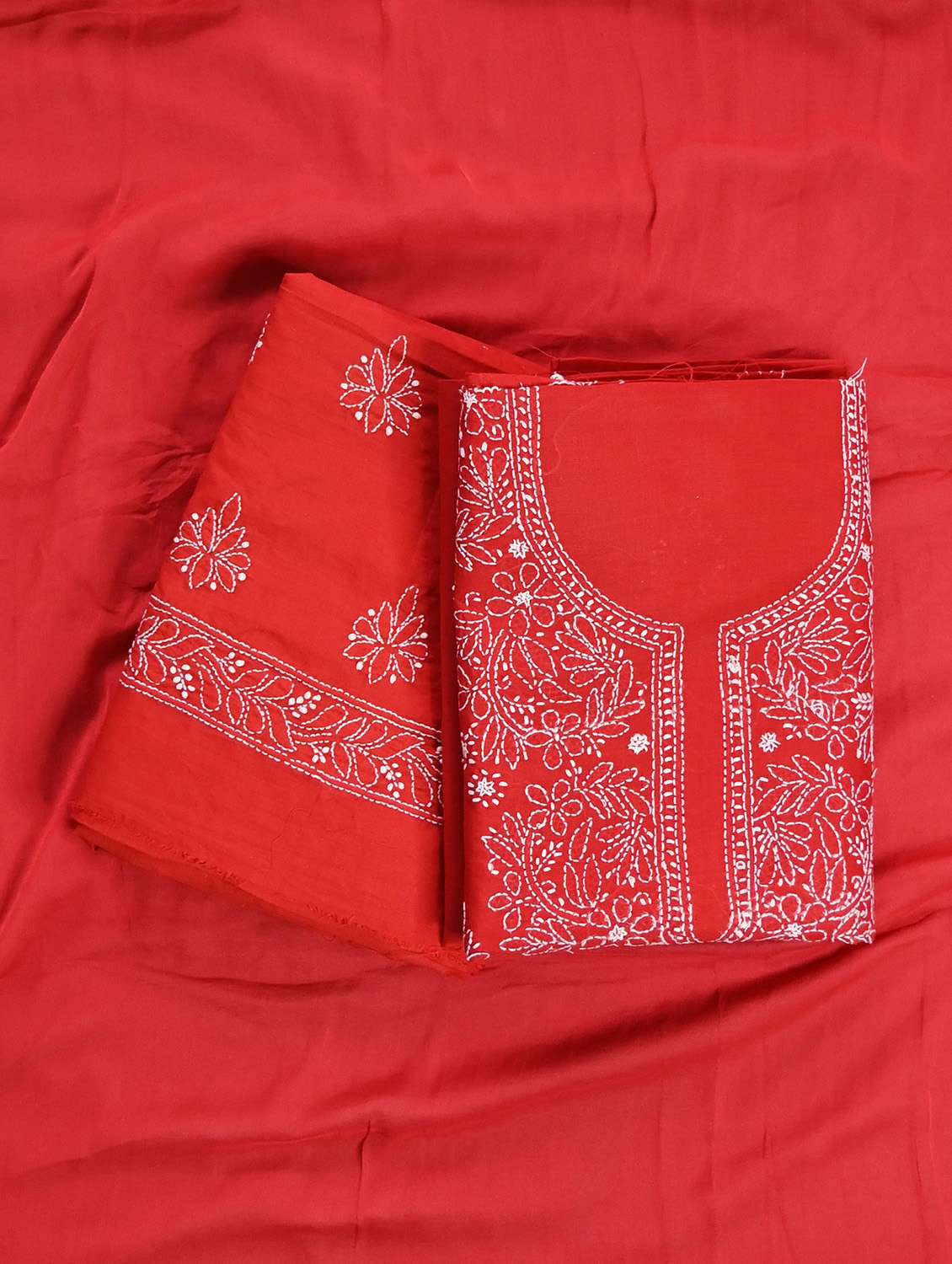 women chikankari work unstitched suit set - 21643642 - Zoom Image - 0