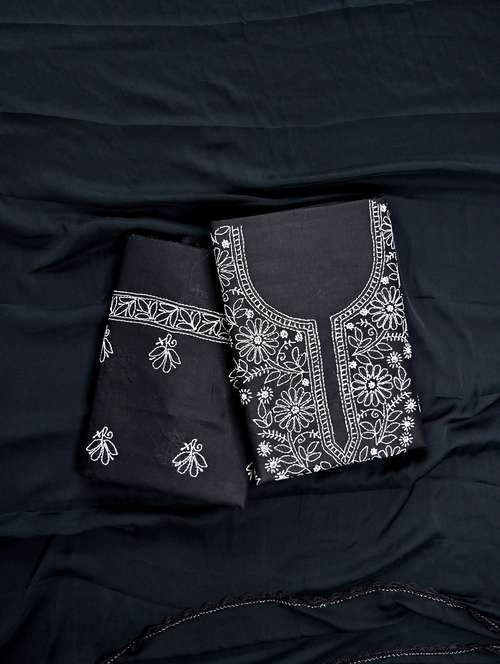 women chikankari work unstitched suit set - 21643646 - Standard Image - 0