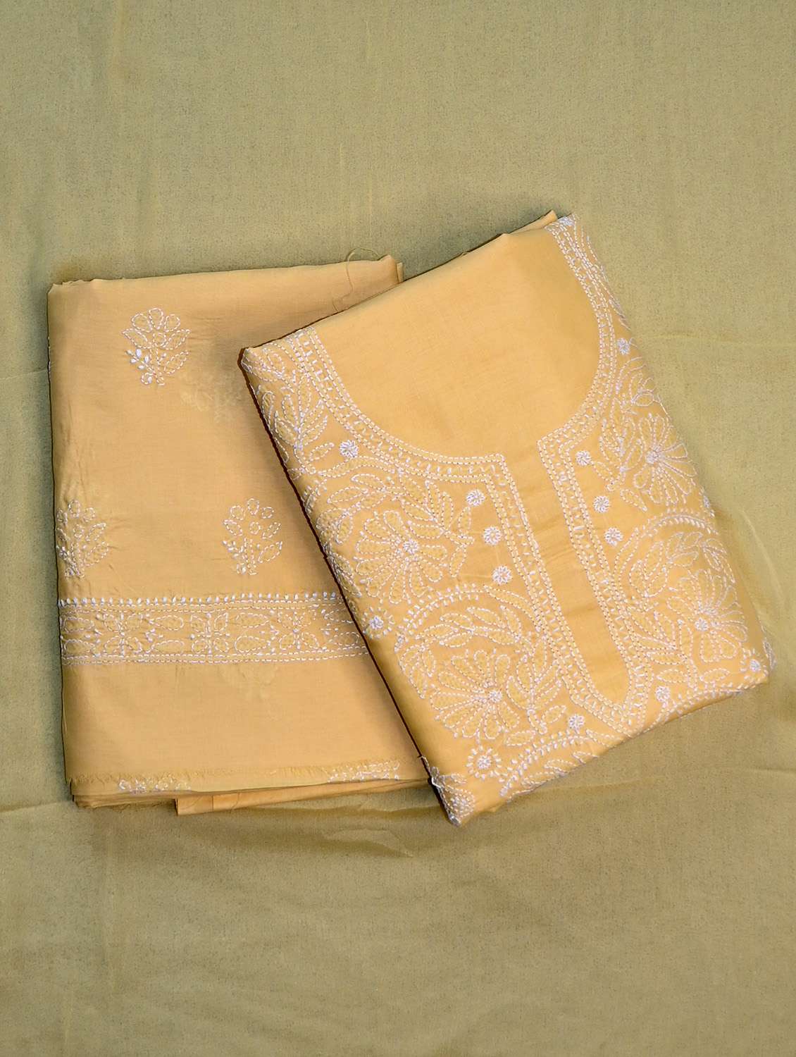 women chikankari work unstitched suit set