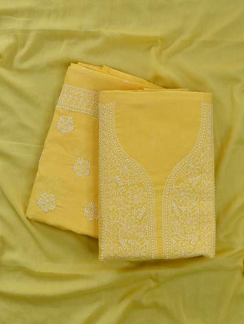 women chikankari work unstitched suit set - 21643676 -  Standard Image - 0