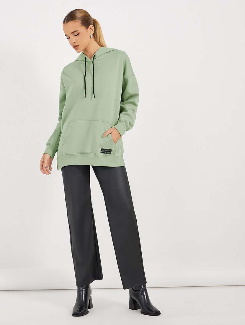 green cotton plain sweatshirt - 21643719 - Standard Image - 2