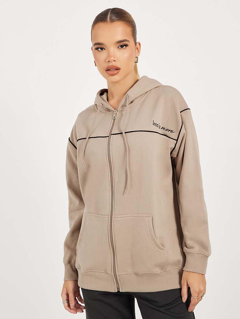 brown cotton front print sweatshirt - 21643721 - Zoom Image - 0