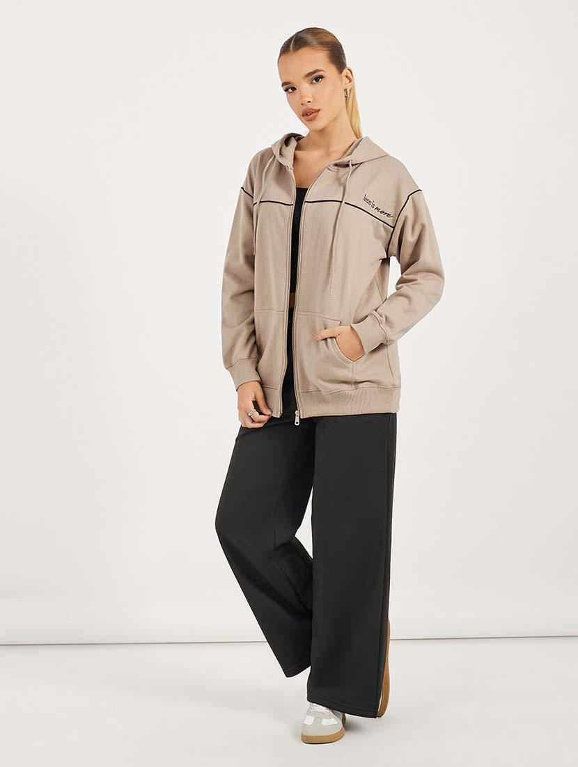 brown cotton front print sweatshirt - 21643721 - Standard Image - 2