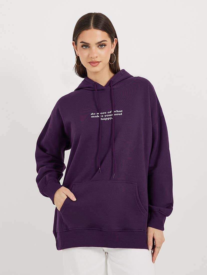 women front & back print sweatshirt