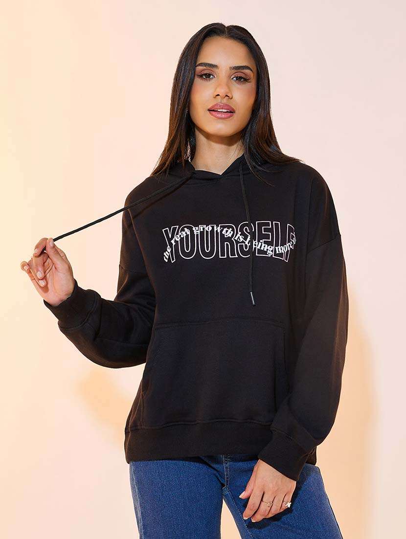women chest print long sleeve sweatshirt - 21643736 -  Zoom Image - 0
