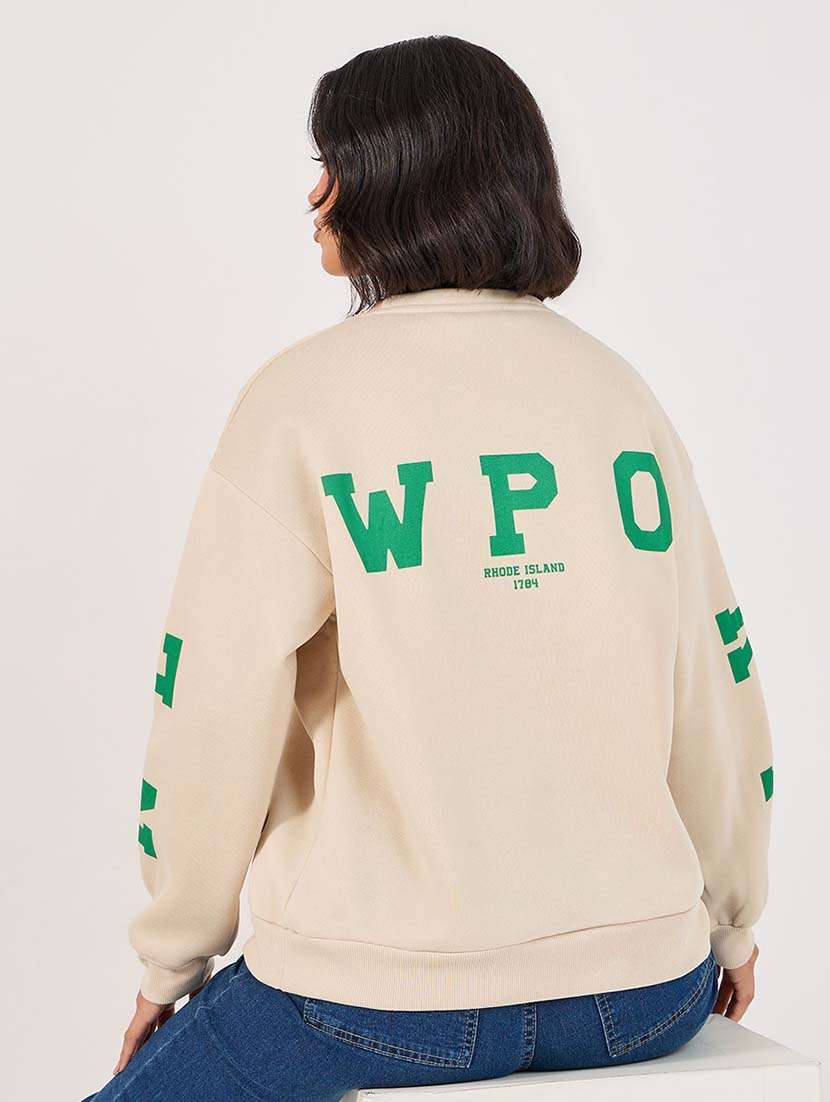 women placement print long sleeve sweatshirt - 21643740 -  Standard Image - 2