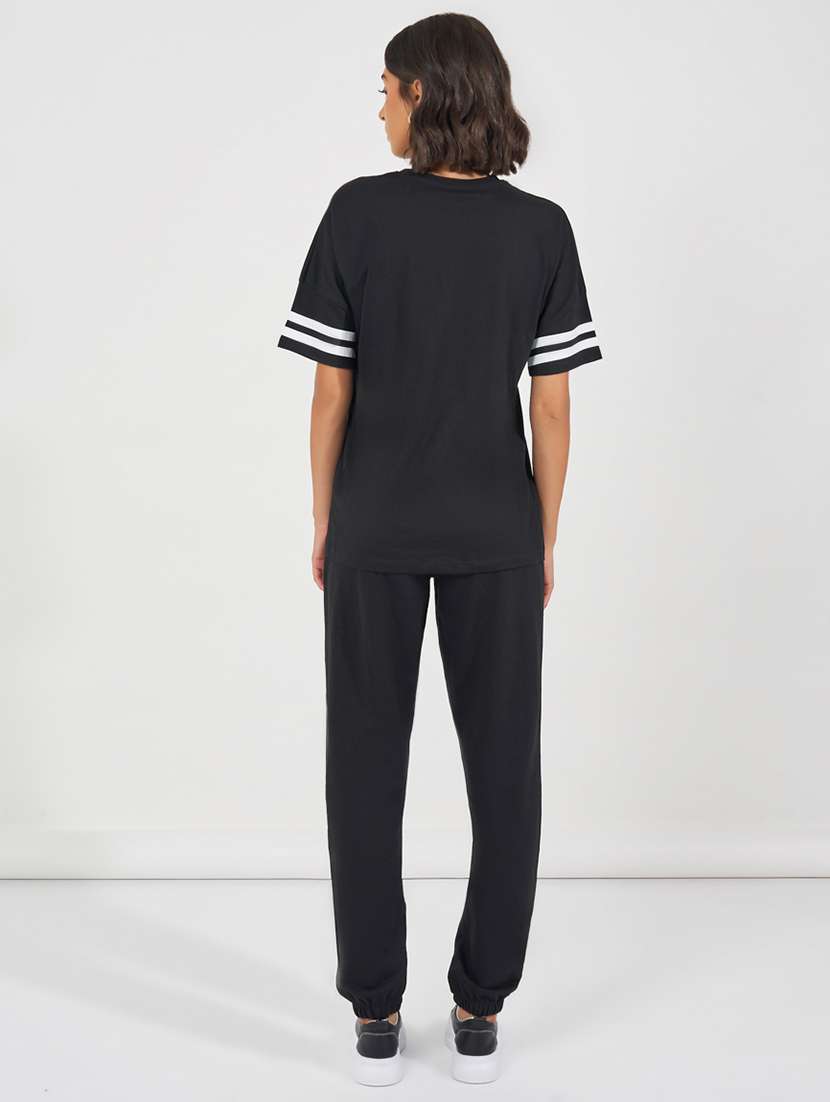 women black t-shirt & joggers co-ords - 21643747 -  Standard Image - 2