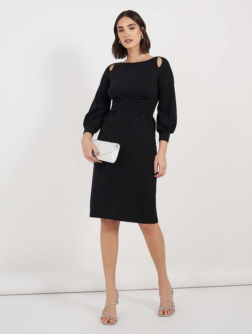 women black solid long sleeve bodycon dress - 21643776 - Zoom Image - 0