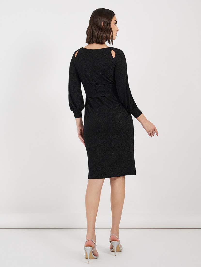 women black solid long sleeve bodycon dress - 21643776 - Standard Image - 2