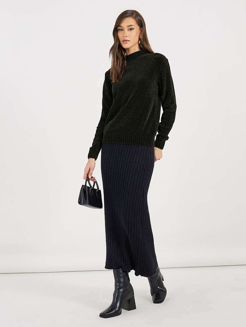 women solid long sleeves pullover - 21643812 -  Standard Image - 2