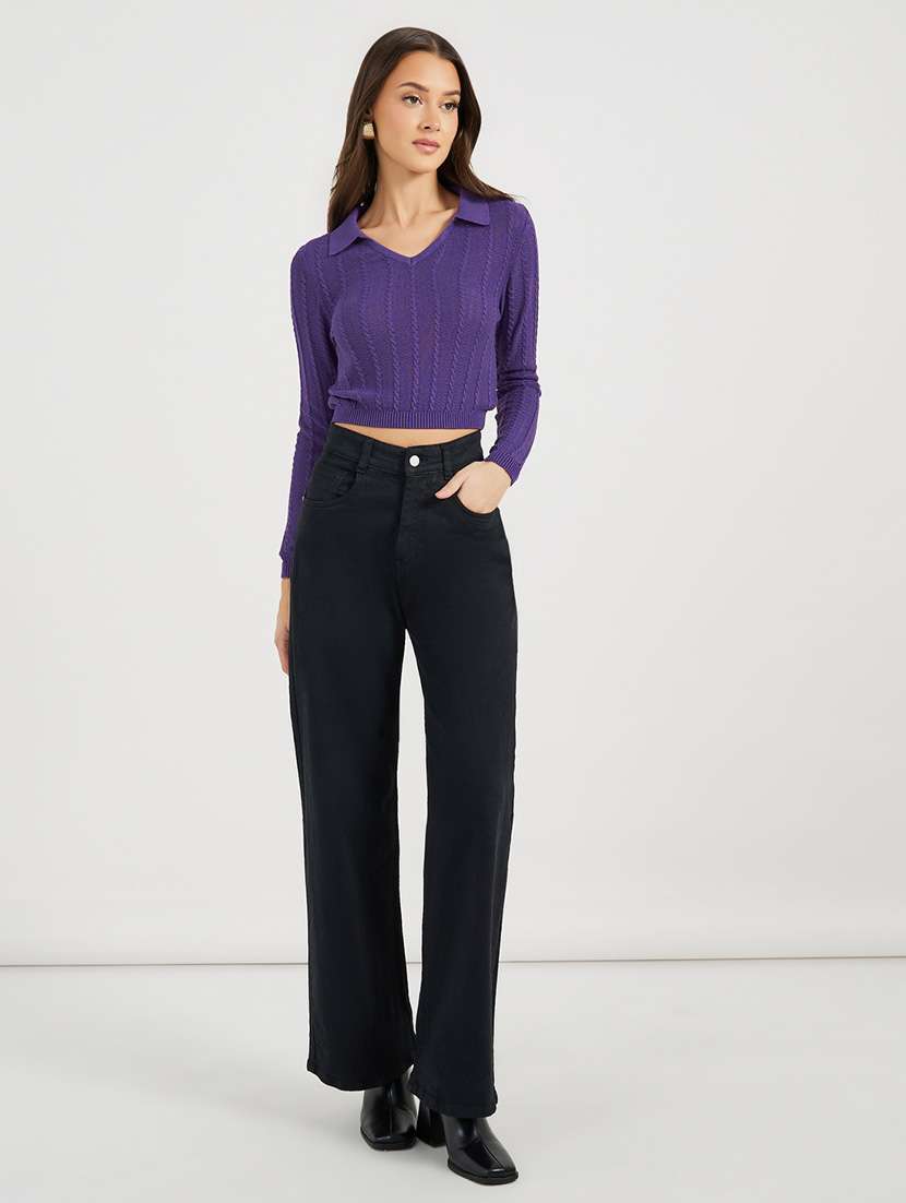 women self design long sleeve pullover - 21643816 - Standard Image - 2