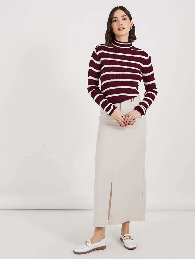 women striped long sleeves pullover - 21643817 - Standard Image - 2