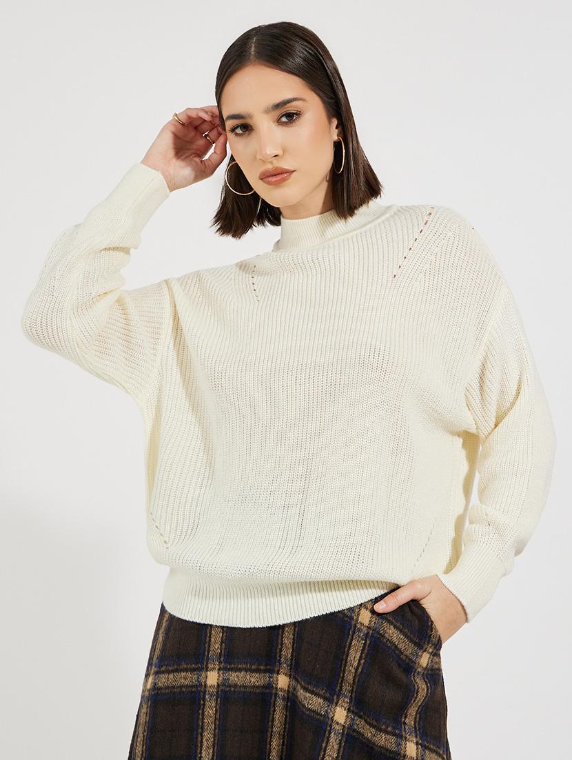 women solid long sleeves pullover - 21643819 - Zoom Image - 0