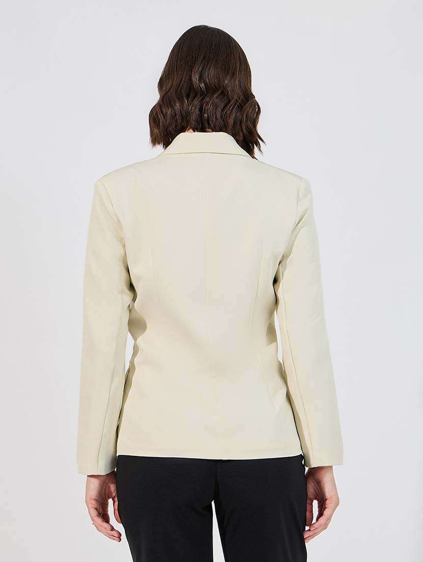 women solid double breasted casual blazer - 21643824 -  Standard Image - 2