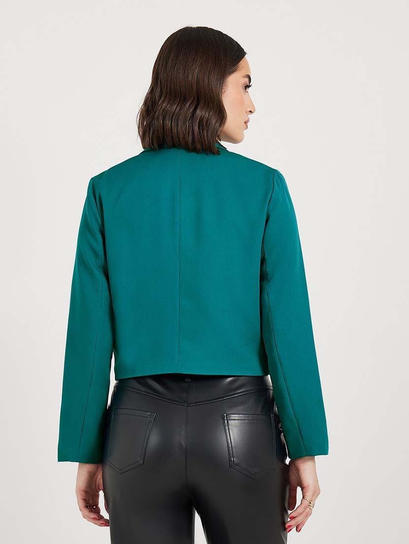 women solid long sleeves double breasted blazer - 21643828 - Standard Image - 2