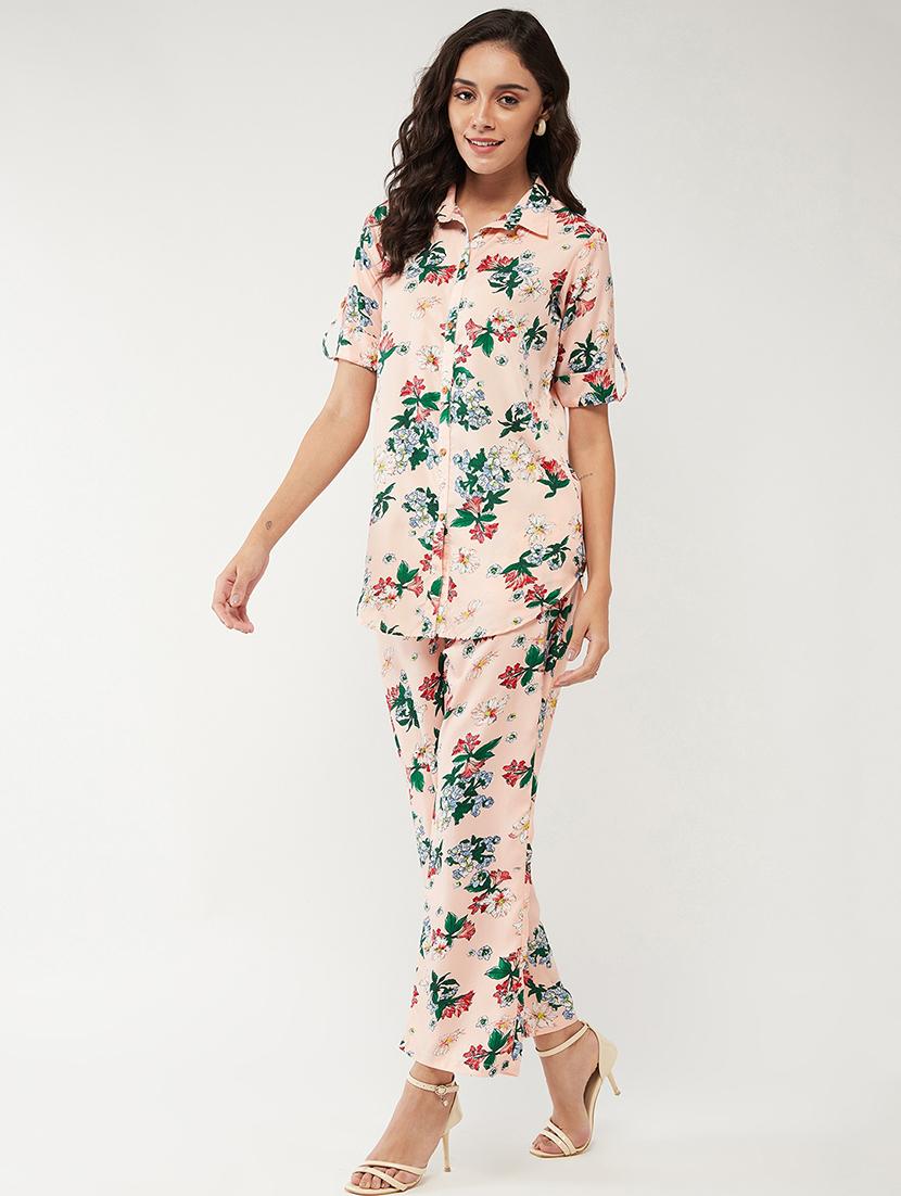 women florals shirt and trouser co-ords set - 21643958 - Standard Image - 2