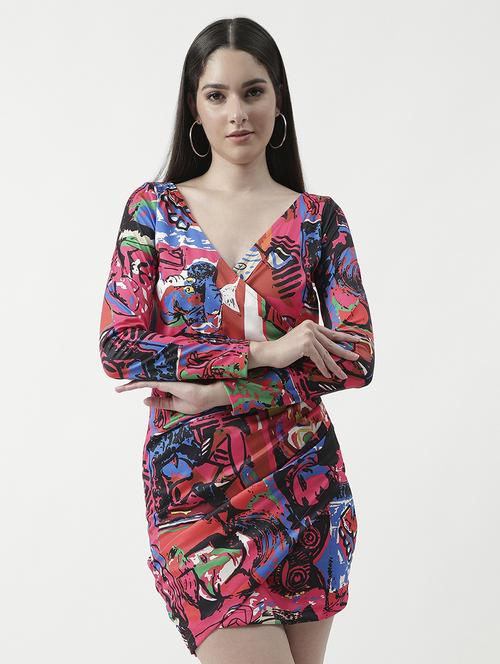 women printed georgette bodycon dress - 21643985 - Standard Image - 0