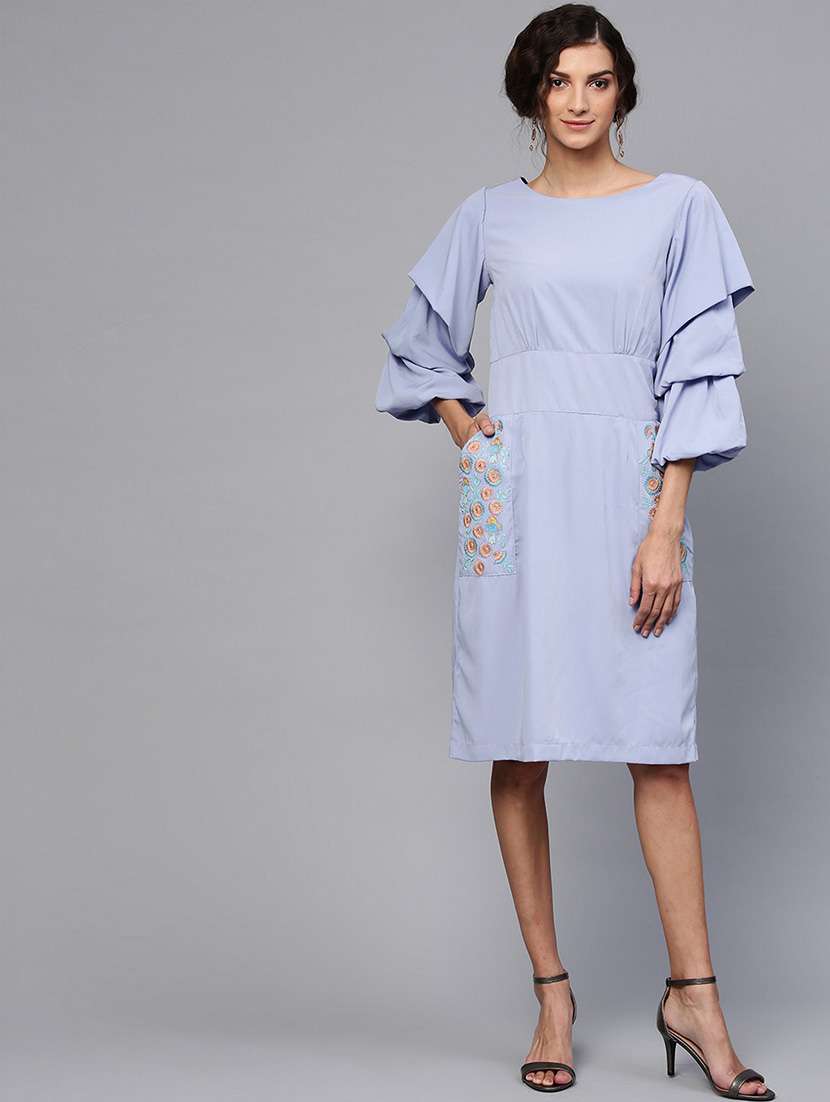 women solid sheath dress