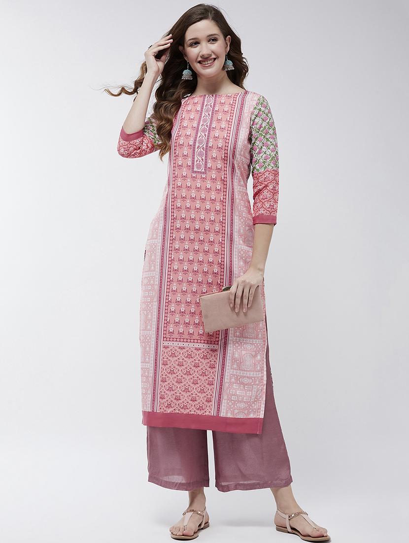 women printed round neck straight kurta - 21644045 - Zoom Image - 0